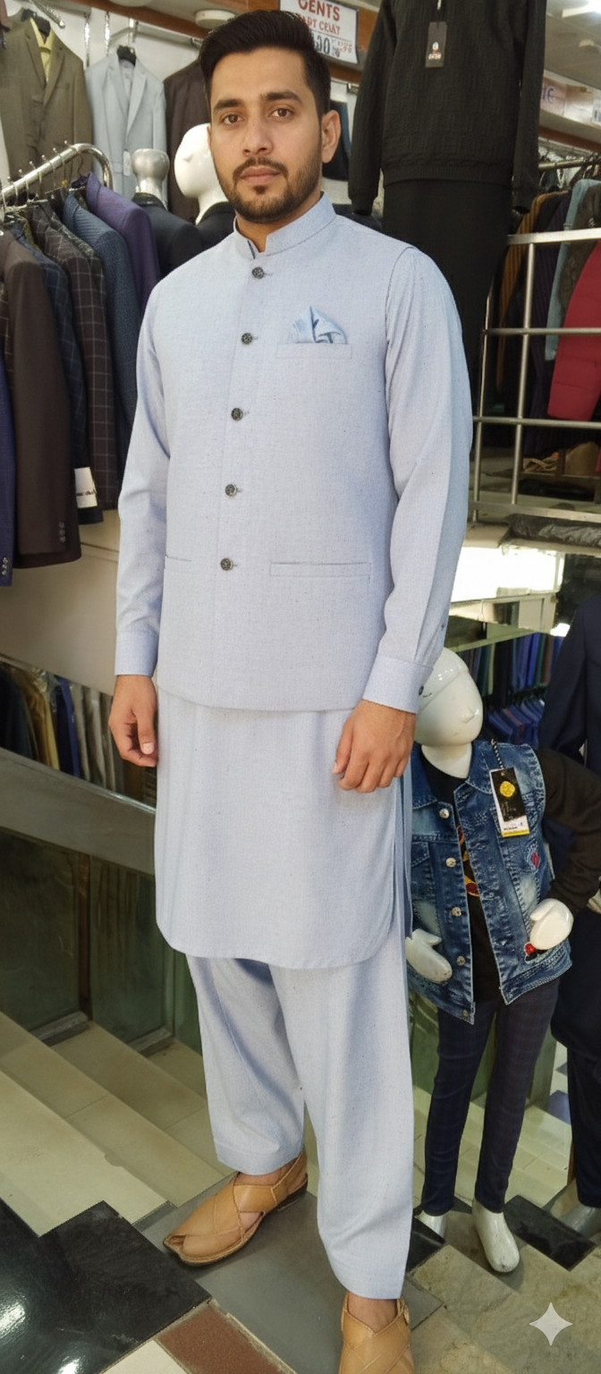 Warm shalwar suit with waist coat